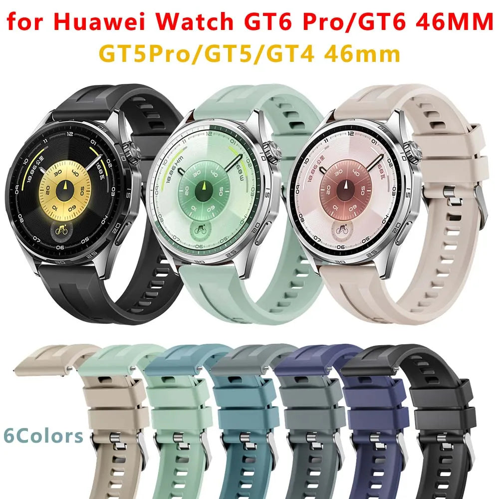 22mm Silicone Watch Strap for Huawei GT6/GT5/GT4 46mm