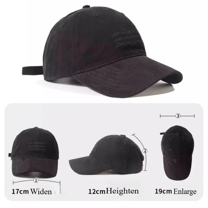 Vintage Washed Baseball Cap | Sun Protection Large Head Size