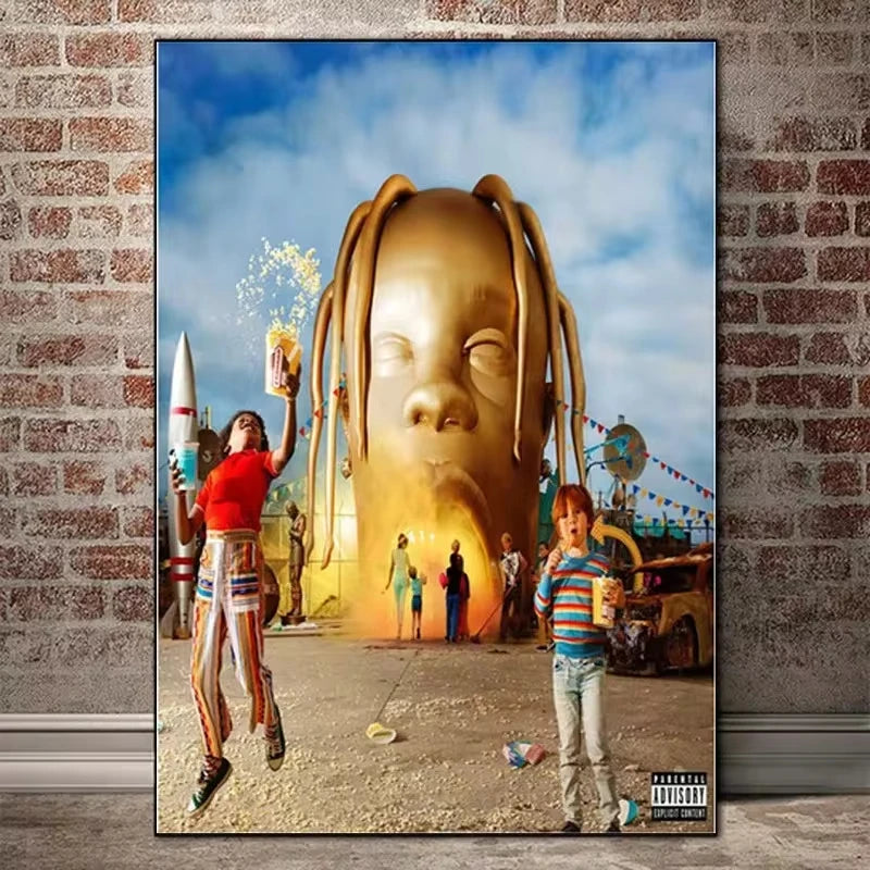 Travis Scott Astroworld Rodeo Canvas Poster | Rap Wall Art