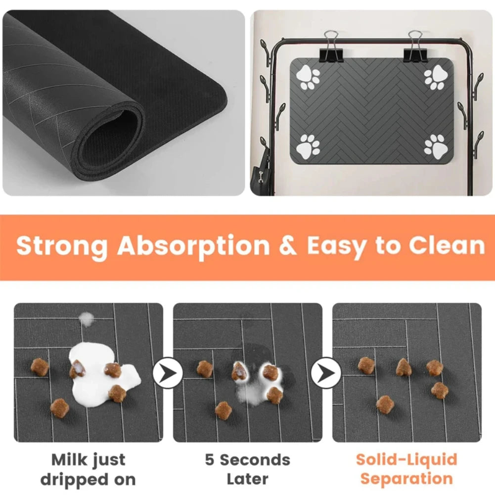 Pet Feeding Mat – Absorbent, Non-Slip & Waterproof for Dogs & Cats