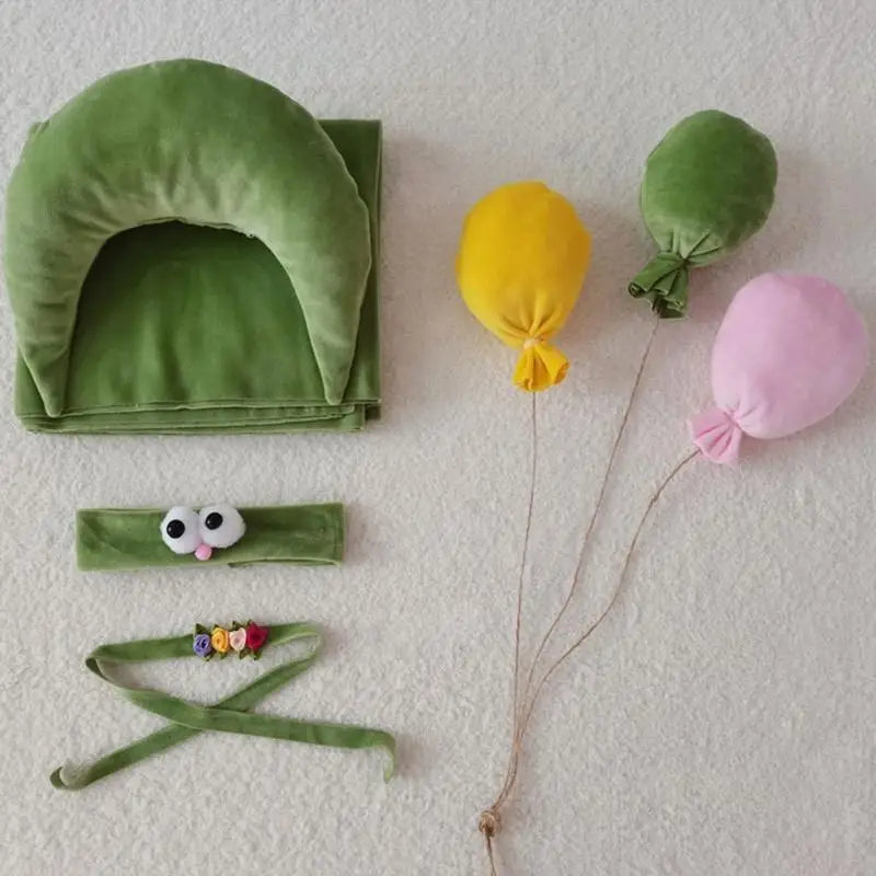Newborn Photography Props Set – Moon Pillow, Blanket & Headbands