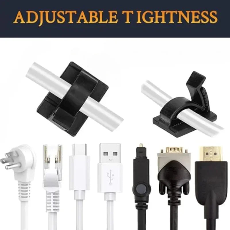Self-Adhesive Cable Clips | USB Wire Organizer & Cord Manager
