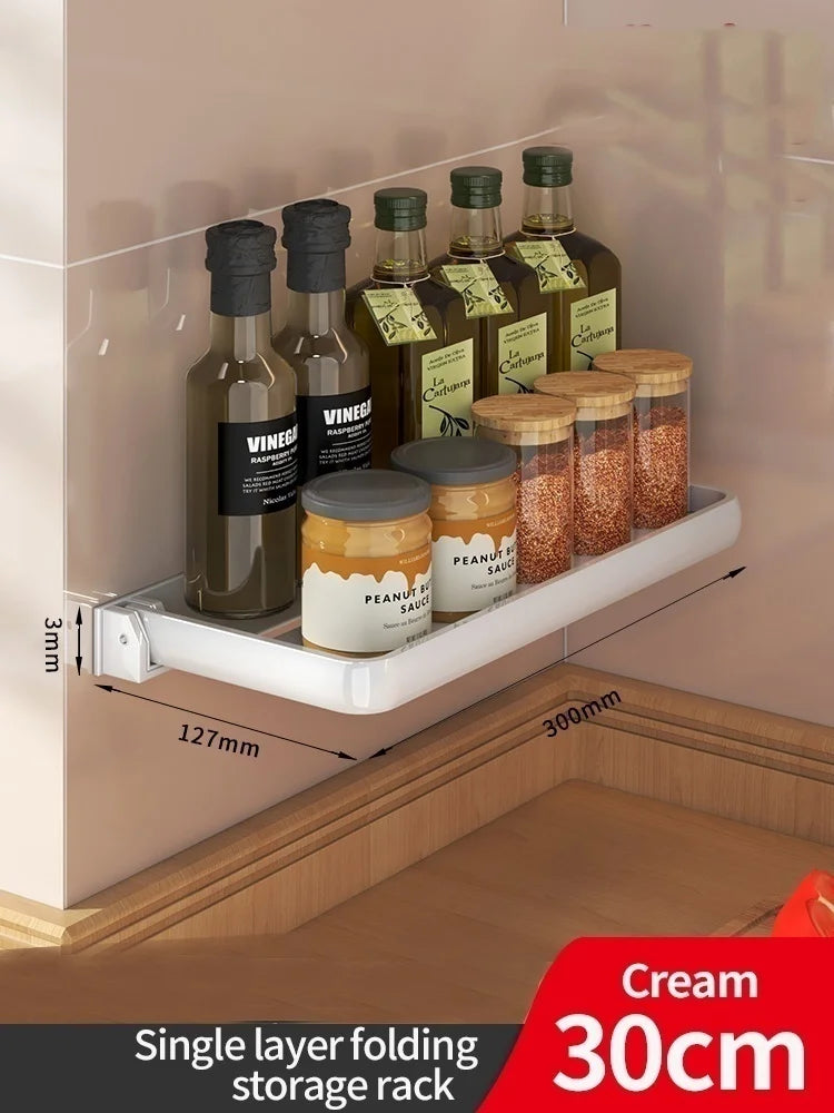 Foldable Kitchen Storage Rack & Fridge Organizer | Aluminum