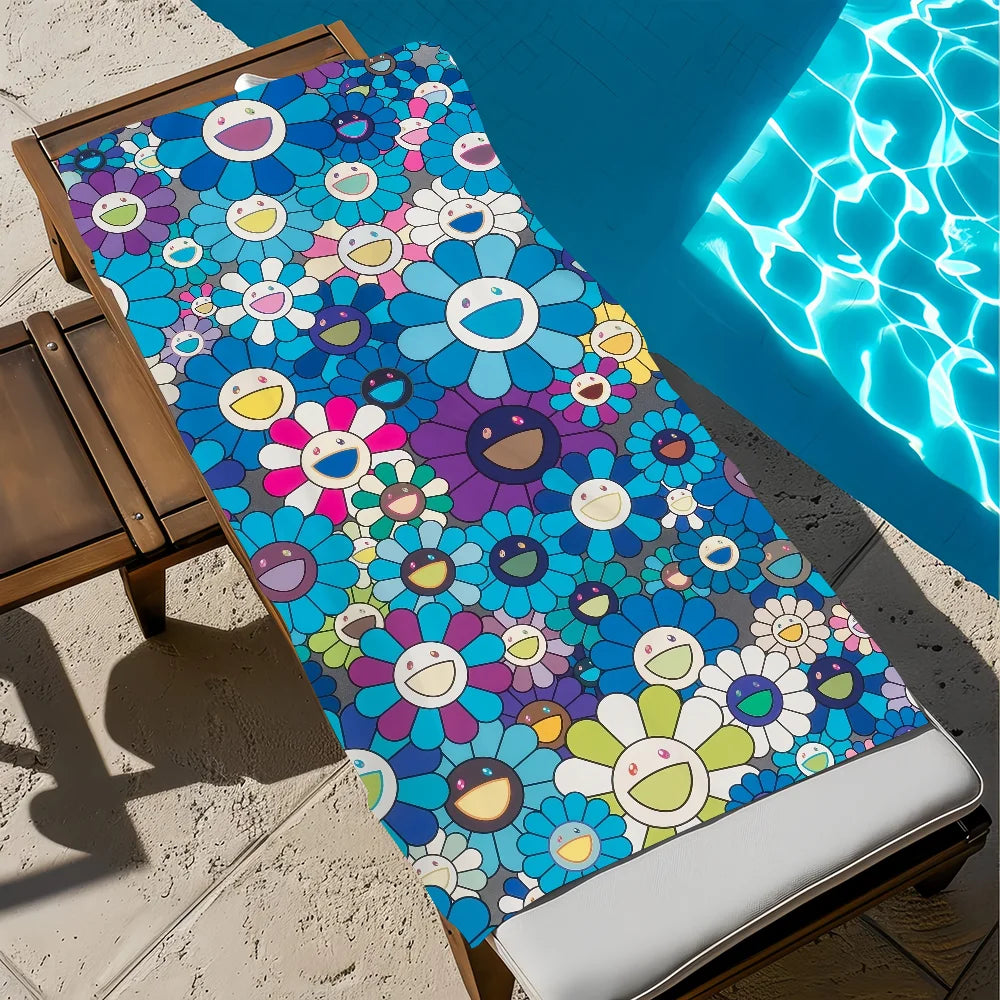 Murakami Art Quick-Dry Beach Towel | Soft Pool & Travel Towel Quick-Dry Beach Towel Peaceful Pleasures Health and Wellness z3 STJ90x180CM