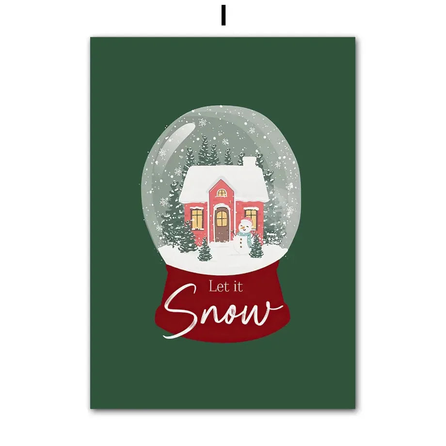 Nordic Christmas Canvas Wall Art – Tree, Deer & Vintage Car Canvas Wall Art Peaceful Pleasures Health and Wellness I 40x50cm Unframed