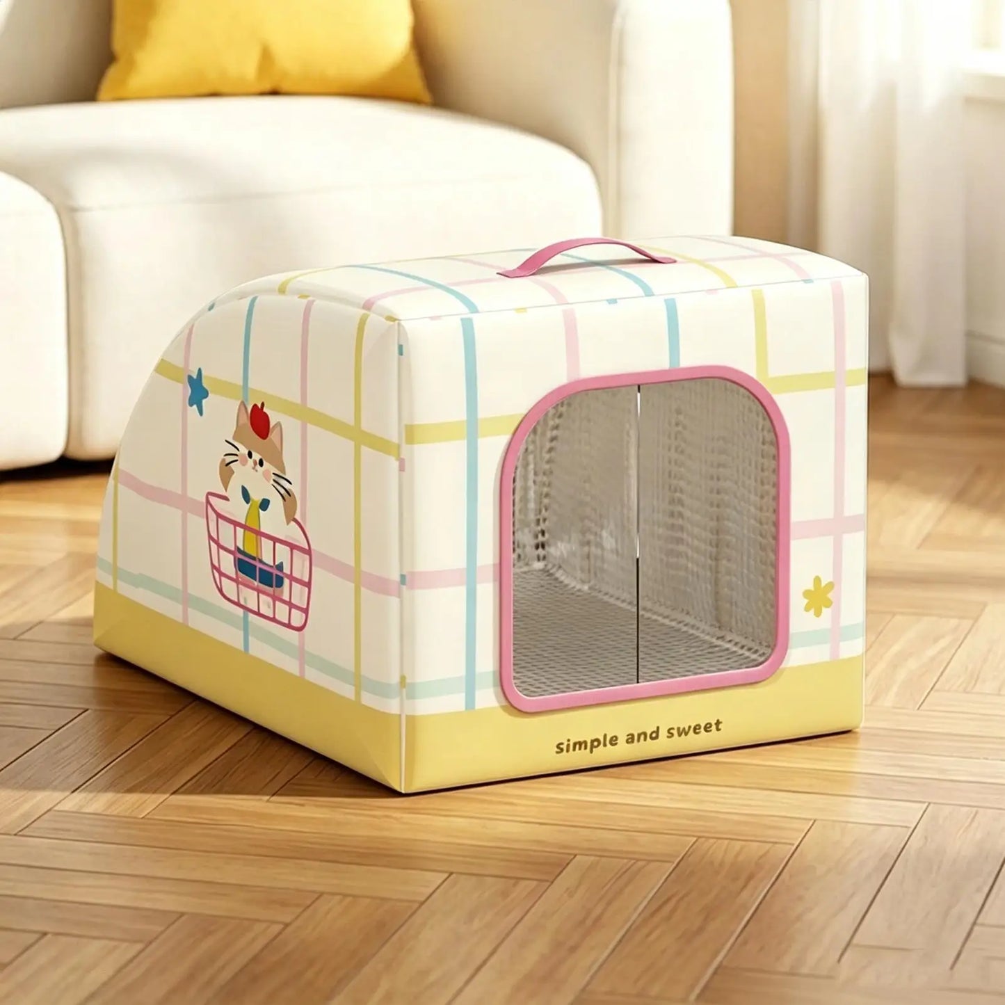 Insulated Cooling Cat House | Portable Pet Shelter with Handle