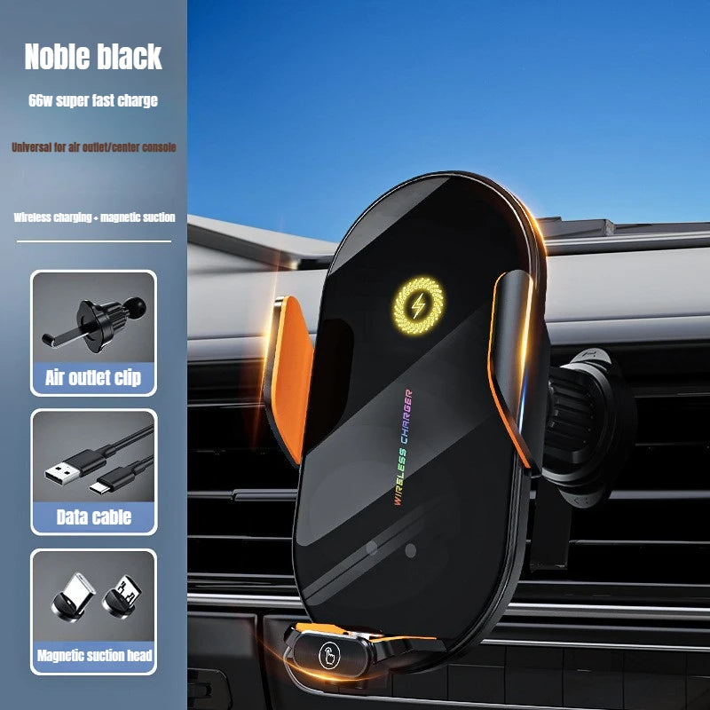 Car Wireless Phone Holder Stand 66W Fast Charging Station Charger Auto Infrared Induction for IPhone17/16/15/14/13 SamsungXiaomi Peaceful Pleasures Health and Wellness 1Pcs