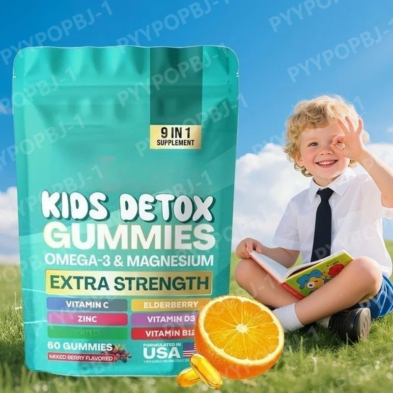 Kids Multivitamin Gummies – Vitamin C, D3, B12, Zinc & Omega-3