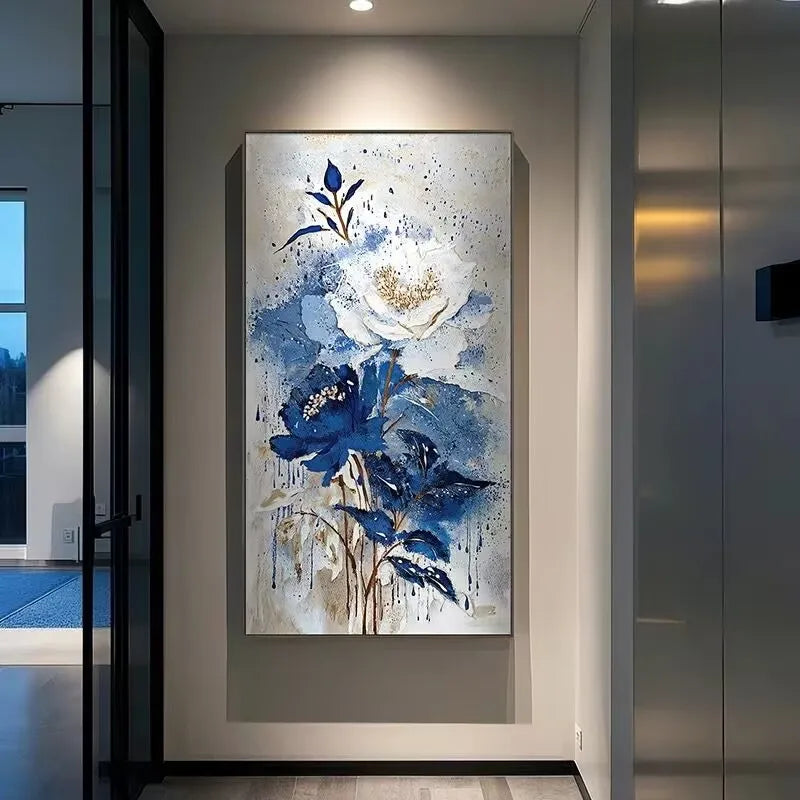 Pure Hand Drawn Canvas Oil Painting,Light Luxury Flowers Wall Art Decoration Poster,Textured Abstract Image Living Room Bedroom Peaceful Pleasures Health and Wellness No frame 90cmx150cm