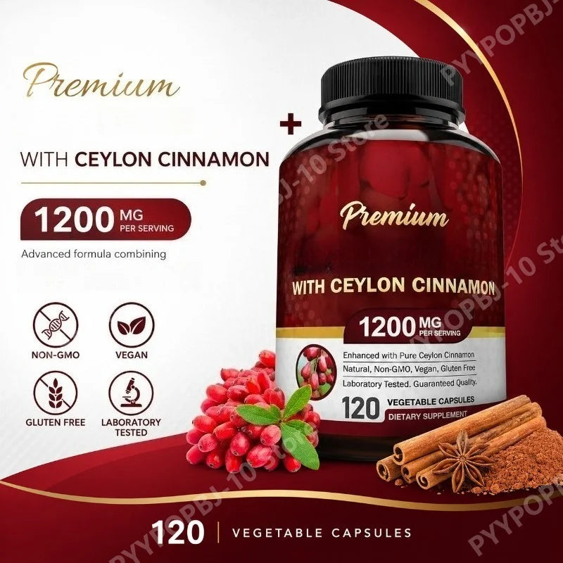 Ceylon Cinnamon Capsules | True Cinnamomum Verum | 120ct