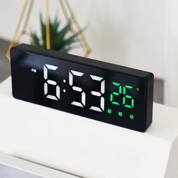 LED Digital Alarm Clock – Voice Control, Snooze & Night Mode LED Alarm Clock Peaceful Pleasures Health and Wellness