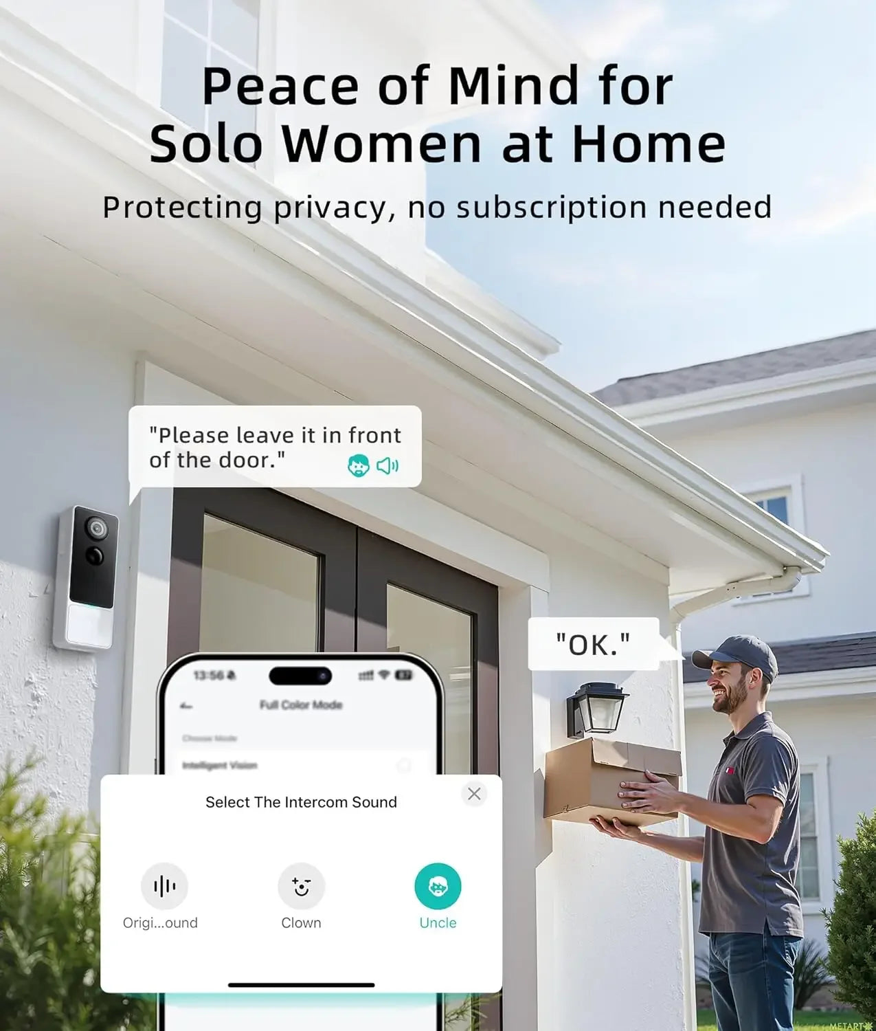 Wireless Video Doorbell Camera with Chime, Human Motion Detection, Battery Powered, Alexa & Google Assistant Compatible Peaceful Pleasures Health and Wellness