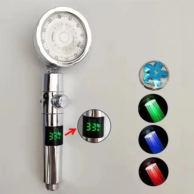 LED Color-Changing Anion Handheld Shower Head | Rainfall SPA