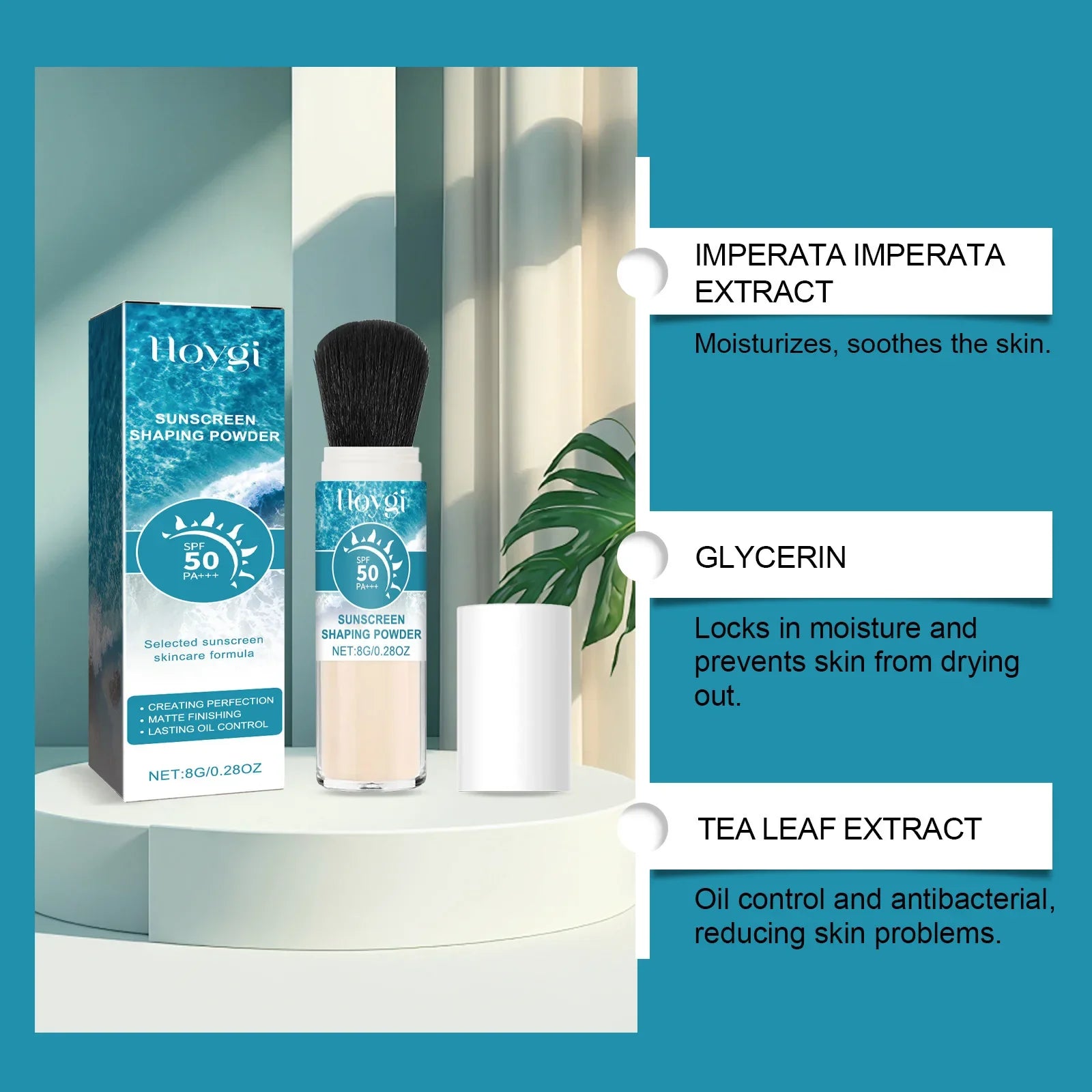SPF50 Sunscreen Loose Powder Covering Pore Oil Control Translucent Matte Sunblock Waterproof Full Coverage Makeup Setting Powder Peaceful Pleasures Health and Wellness