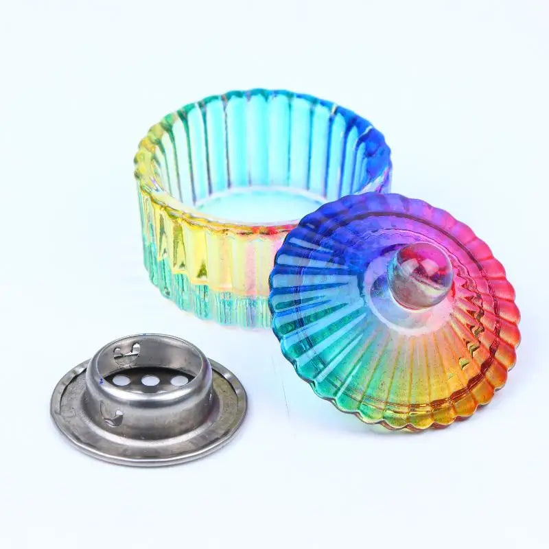 Color Crystal Glass Dish Acrylic Powder Liquid Holder Container Shape Nail Lid Cup Bowl Manicure Accessories Peaceful Pleasures Health and Wellness
