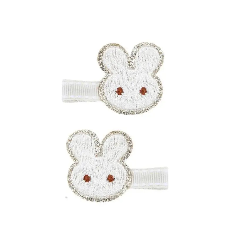 Embroidered Rabbit Hair Clips for Girls – Cute Barrettes Pair