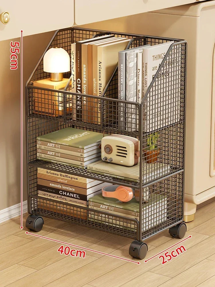 1/2Pcs 3 Levels Mesh Metal File Crate Organizer With Wheels Layered File Cart Storage Cart Bookdesk Side Folders Storage Crate Peaceful Pleasures Health and Wellness Black 3 layers