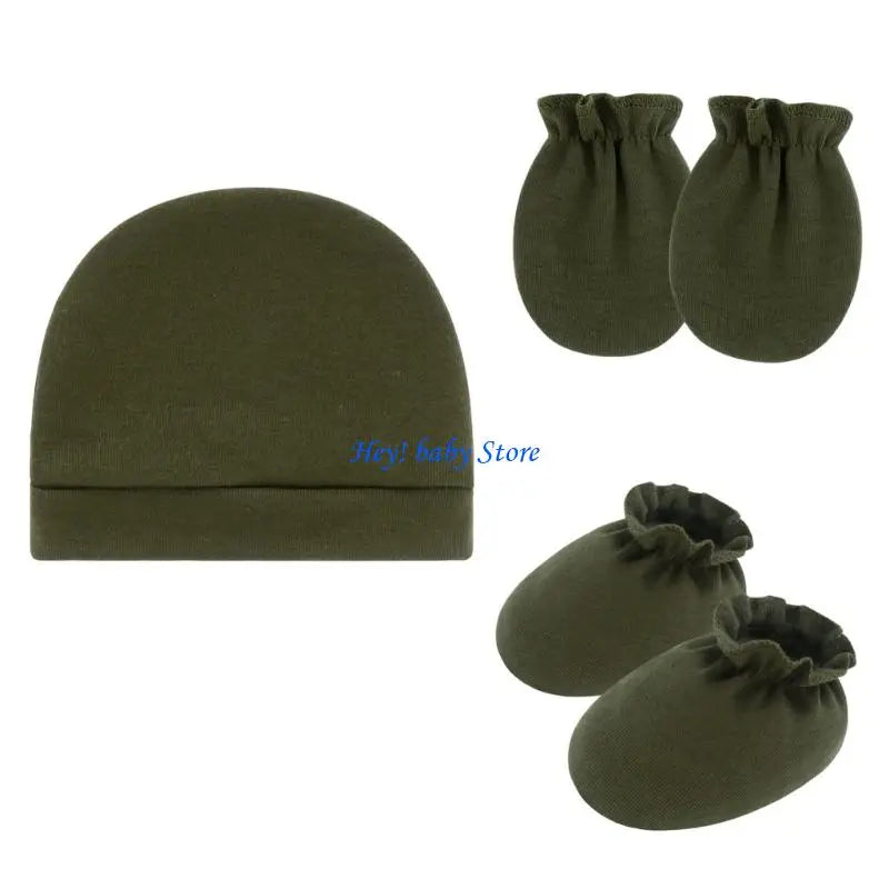 Baby Bonnet Hat Mittens & Booties 3-Piece Set | 0–6 Months