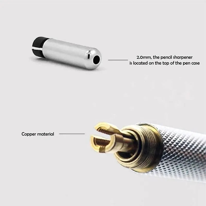 Metal Mechanical Pencil Set 0.5 0.7 0.9 1.3 2.0mm Art Drawing Painting Automatic Pencil with Leads Office School Supplies Peaceful Pleasures Health and Wellness