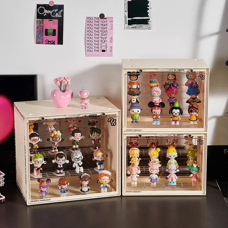 34x31.5x23cm Large Box Storage Display Rack Home Office Transparent Display Cabinet Acrylic Material Bubble Mat Doll Display Box Peaceful Pleasures Health and Wellness