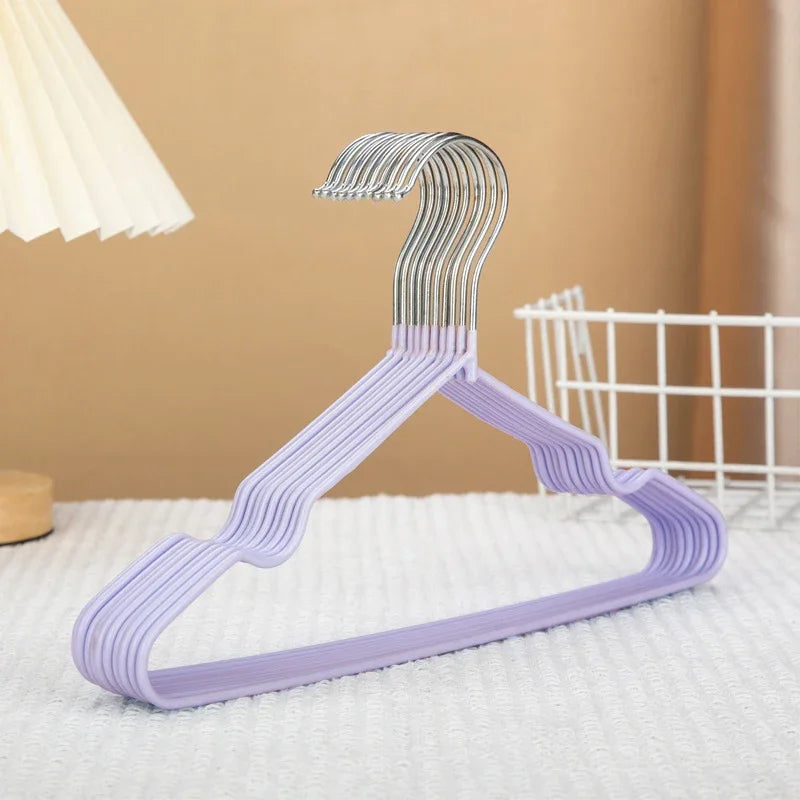 30cm Rubber Coated Kids Hanger Non-slip PVC Metal Infant Clothes Hanger for Home Dormitory Home Clothes Hanger Organization Peaceful Pleasures Health and Wellness 10PCS Purple