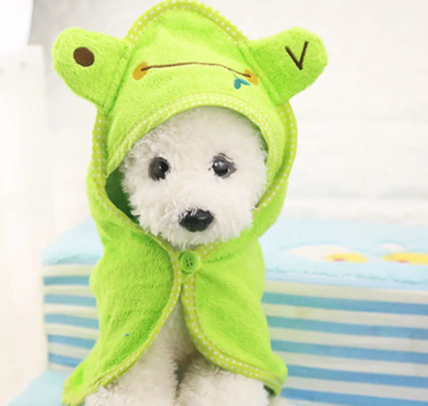 Super Absorbent Pet Bath Towel Hoodie for Dogs & Cats | 6 Colors