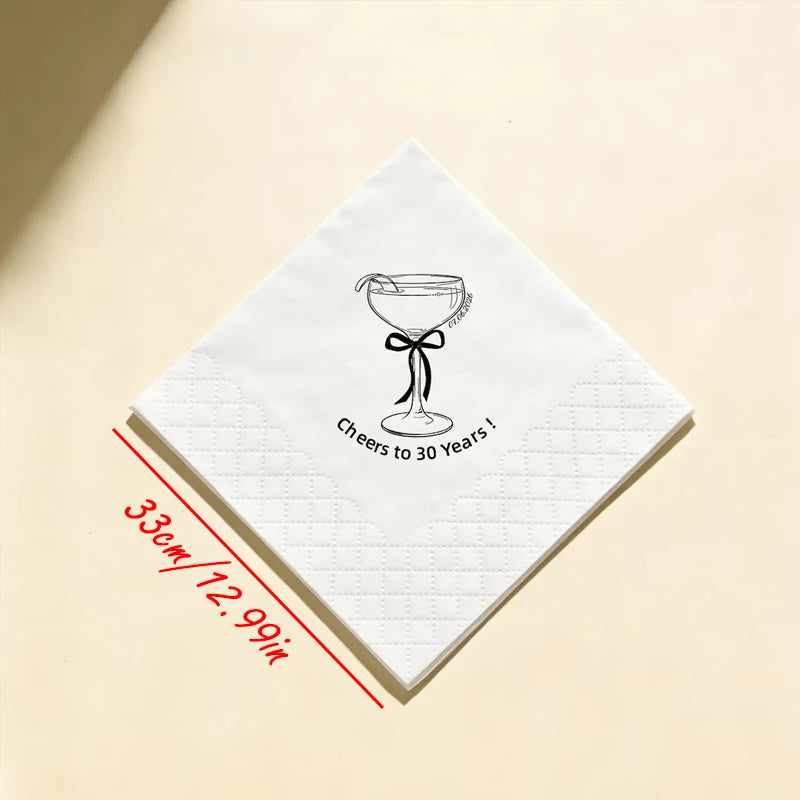 Cheers to 30 Years Paper Napkins | 30th Birthday Party Decor