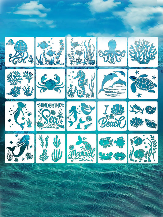 20 Drawing Stencils Kids Plastic Painting Stencil Templates Crafts Peaceful Pleasures Health and Wellness Default Title