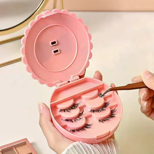 Flower Shape False Eyelash Storage Box | Portable ABS Case Eyelash Storage Case Peaceful Pleasures Health and Wellness