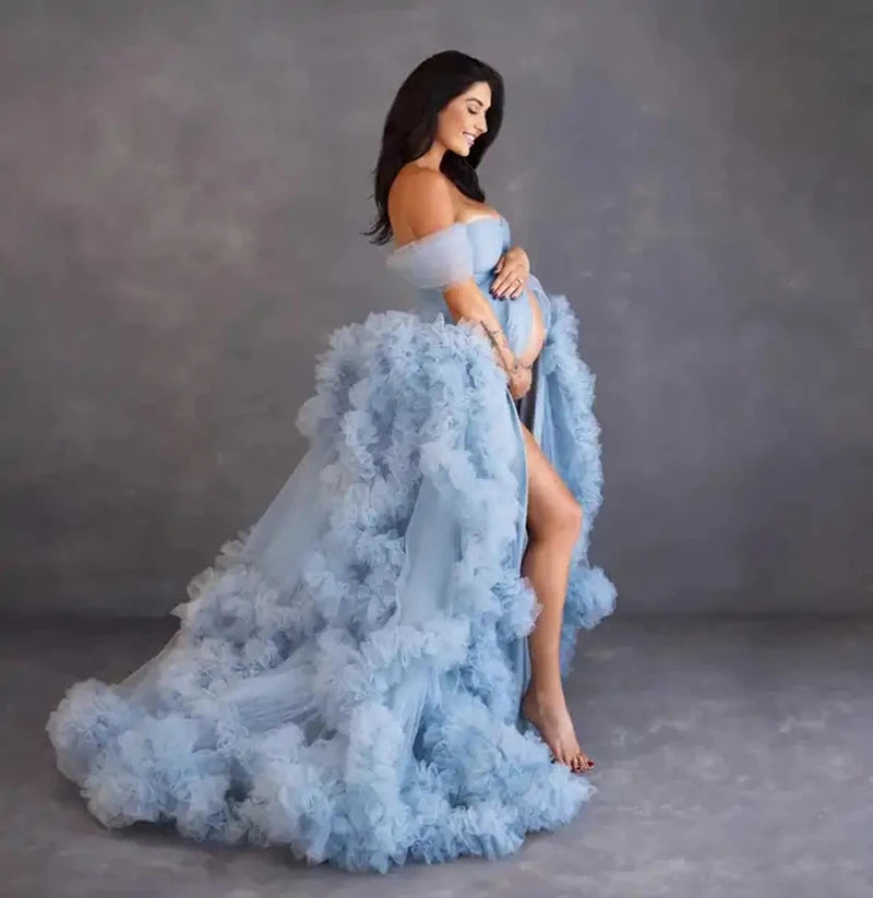 Tulle Long Maternity Dress Photoshoot платье photography dresses baby shower dresses for pregnant woman платье для беременных Peaceful Pleasures Health and Wellness STYLE A -1 M China Mainland