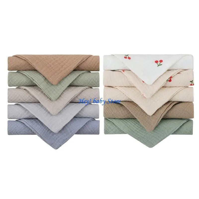 10-Pack Baby Washcloths | Soft Cotton Gauze Facecloths & Burp Cloths