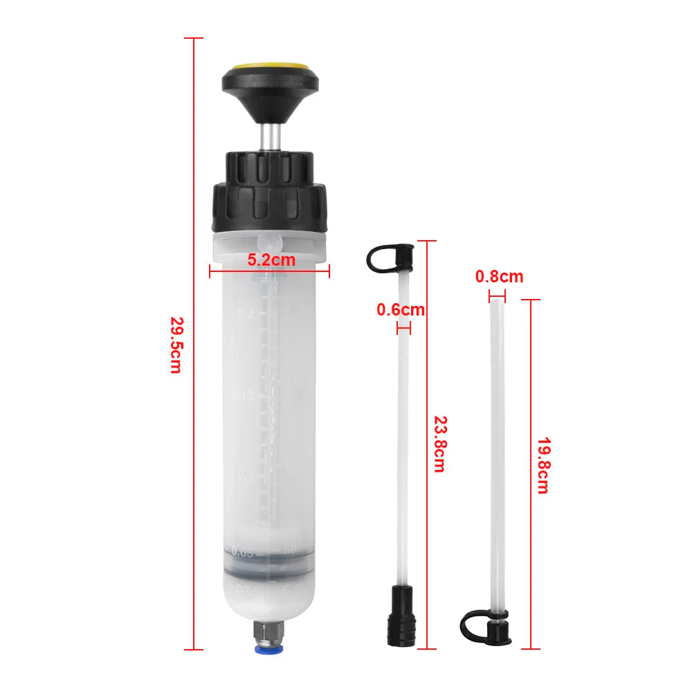 Manual 200cc Fluid Evacuator Syringe - Professional Grade Vehicle Oil Extractor and Filler for Car Truck and Motorcycle Fluids Peaceful Pleasures Health and Wellness