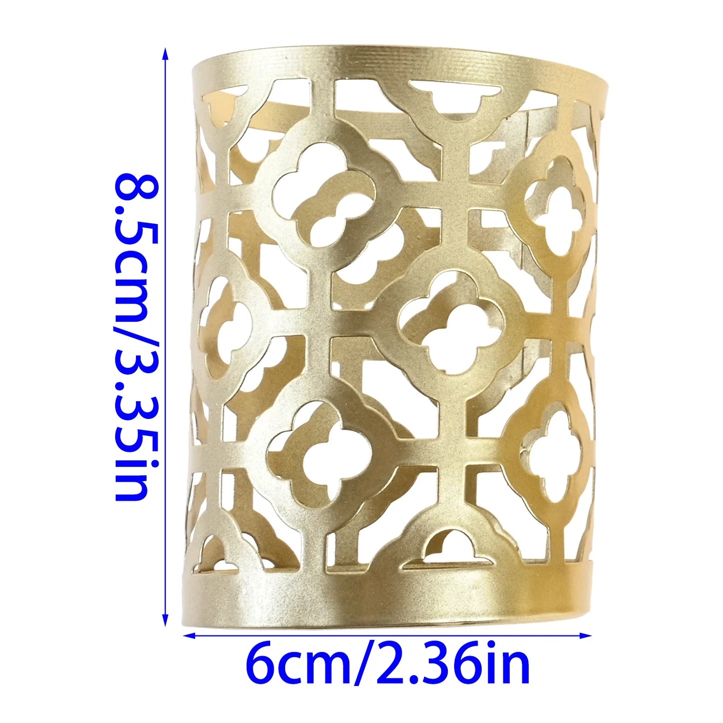 Gold Geometric Hollow Iron Candle Holder | Wedding & Dinner Decor