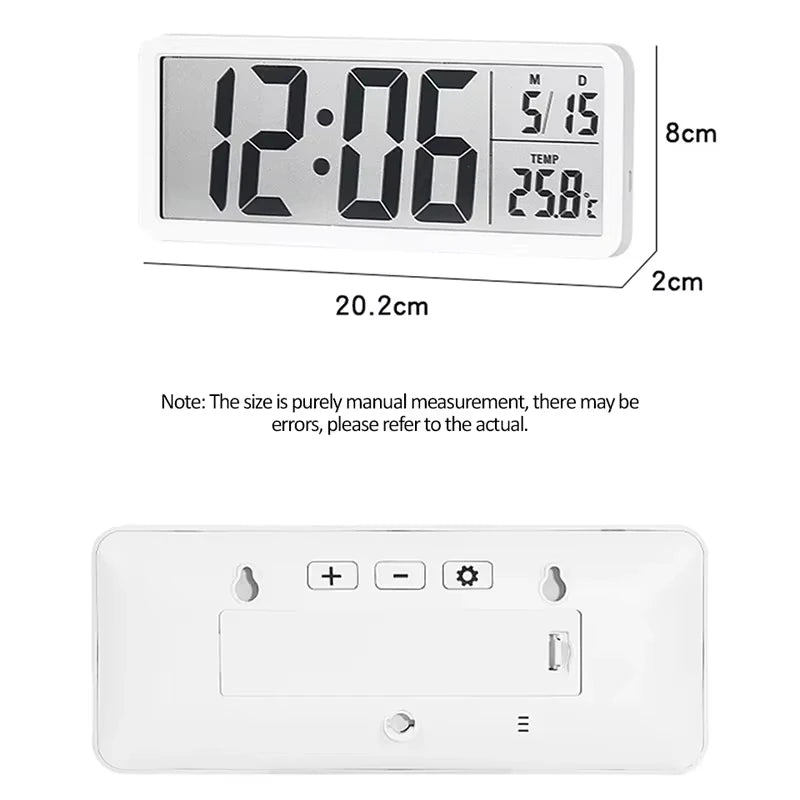Battery Powered LCD Digital Wall Clock 12/24H Time Week Date Temperature Display Desktop Table Clock for Bedroom Home Decor Peaceful Pleasures Health and Wellness