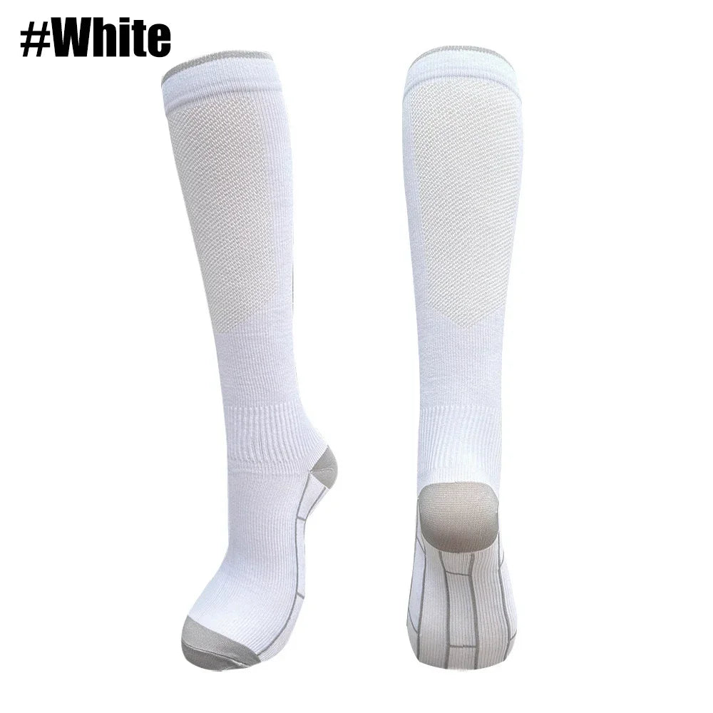 WEFITON 1Pair Compression Socks for Women and Men 20-30mmHg-Circulation Support Socks - for Running, Athletic,Flight Sock，Sports Peaceful Pleasures Health and Wellness White-1Pair S/M