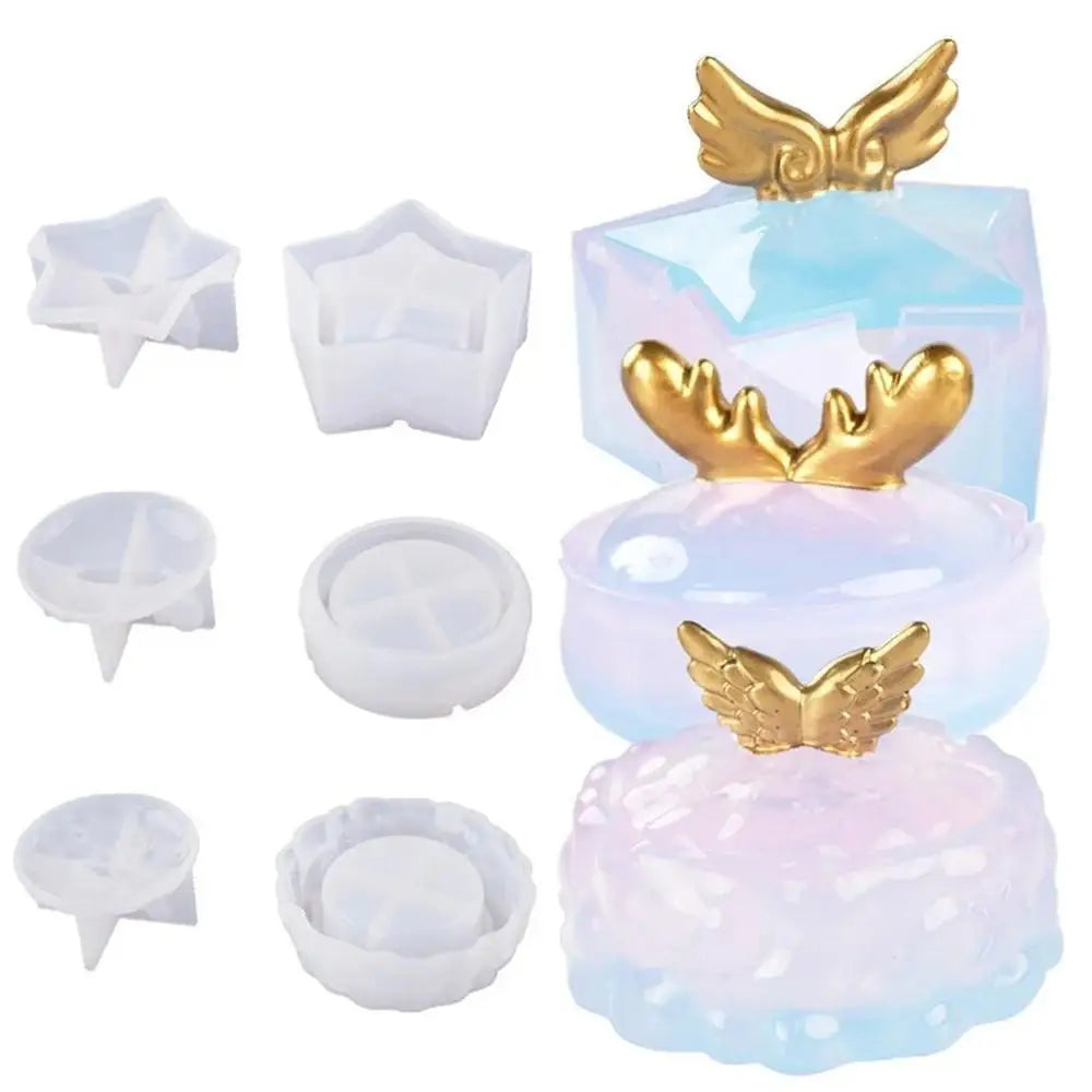 Creative Colorful DIY Elk Storage Box Mirror Silicone Mold Clouds