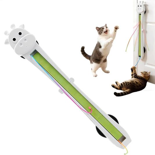 Automatic Giraffe Cat Teaser Toy | USB Rechargeable Rope Spinner Interactive Cat Toy Peaceful Pleasures Health and Wellness
