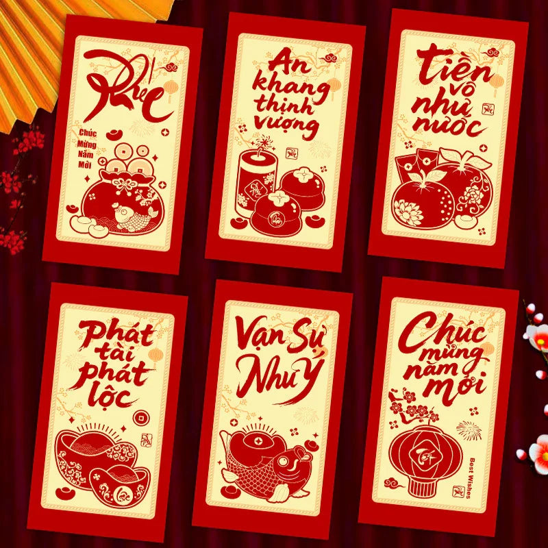 2026 Year of the Horse Chinese New Year Red Envelopes – 6 Pack