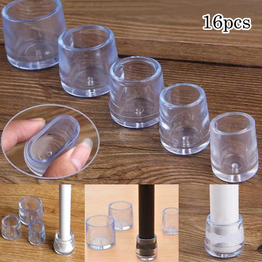 Furniture Leg Foot Protector Transparent White PVC Wear-resistant Cap Peaceful Pleasures Health and Wellness