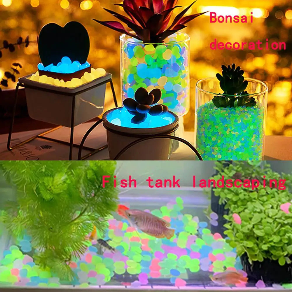 50Pcs Luminous Stones for Fish Tank and Lawn Decoration Peaceful Pleasures Health and Wellness