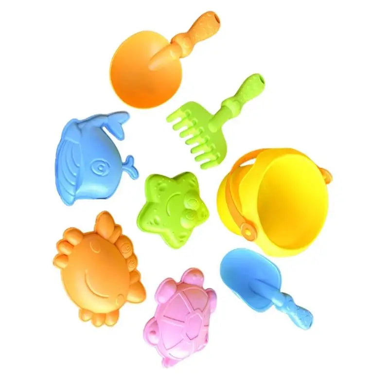 Kids Sand & Water Play Bucket Set – 4 or 8 Piece Summer Toy