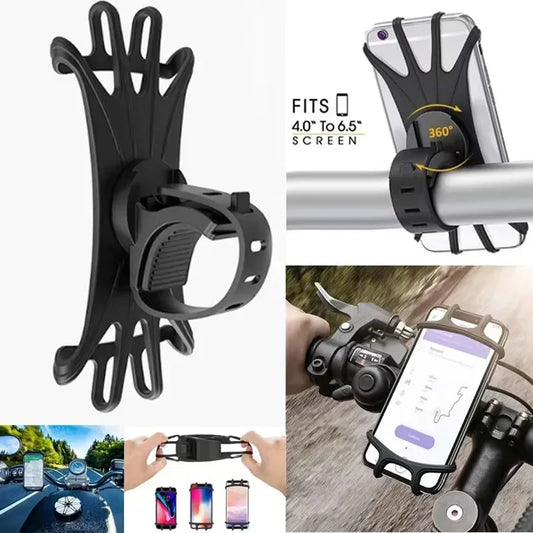 360° Rotatable Silicone Bike & Motorcycle Phone Mount Holder Bike Phone Mount Peaceful Pleasures Health and Wellness