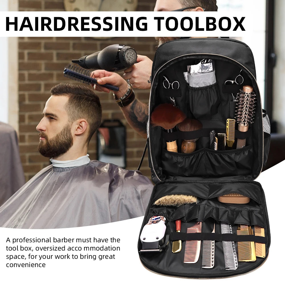 Hair Styling Tool Backpack Carrying Case for Scissors Combs Hair Dryer Dual Shoulder Barber Storage Bag Salon Accessories Peaceful Pleasures Health and Wellness