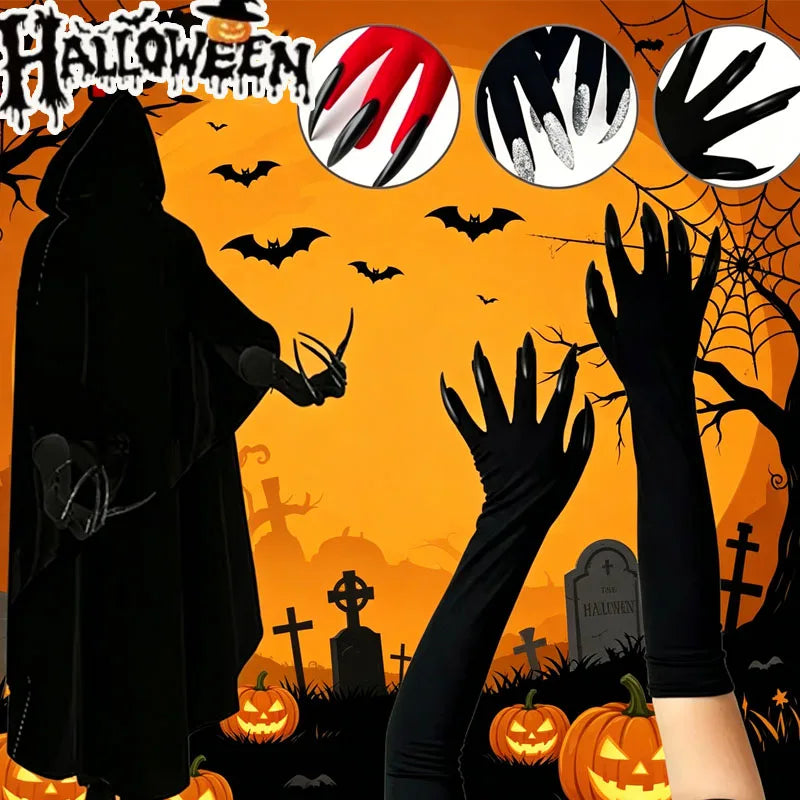 Halloween Witch Gloves Long Claws | Horror Cosplay Costume