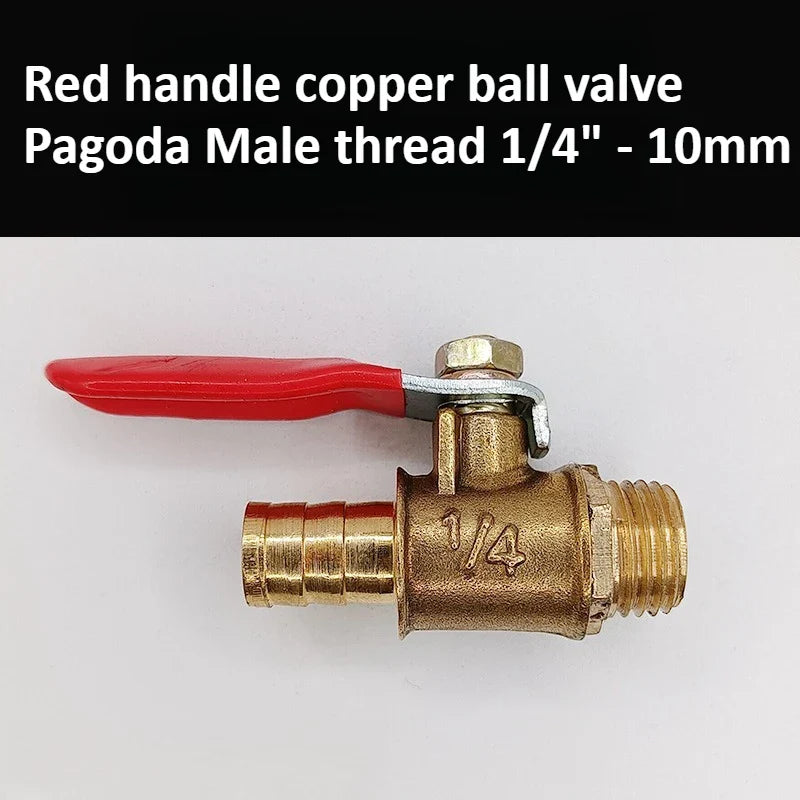 Brass Pagoda Ball Valve – Threaded 6–12mm Water Oil Gas Fuel