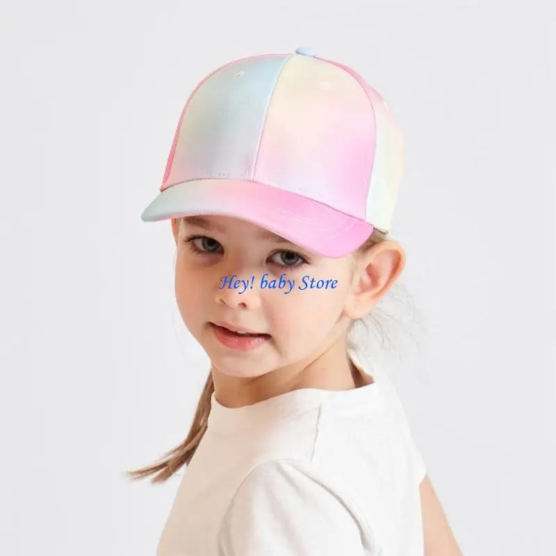 Girls Ponytail Hole Baseball Cap | Breathable Kids Sun Hat