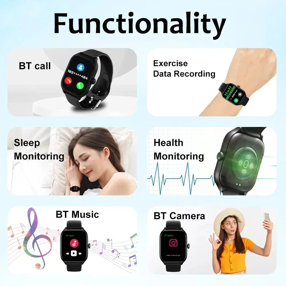 CHAONB Sports Smartwatch HD Screen Bluetooth Call Android iOS