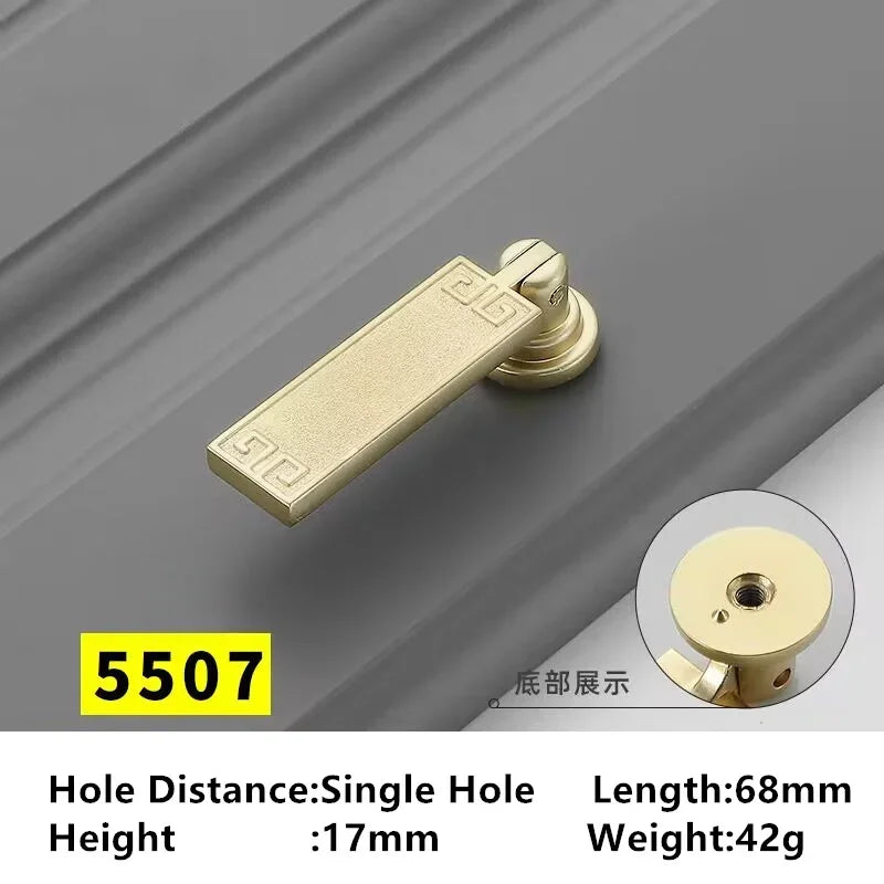 Golden Ring Cabinet Knob – Single Hole Zinc Alloy Drawer Handle