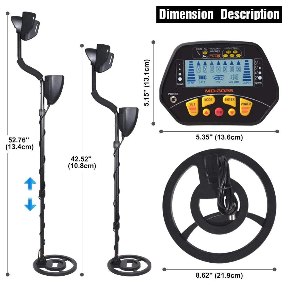 Underground Metal Detector MD-3028 for Long Range Gold Metal Detector Pipe and Iron Detection Recycling Peaceful Pleasures Health and Wellness