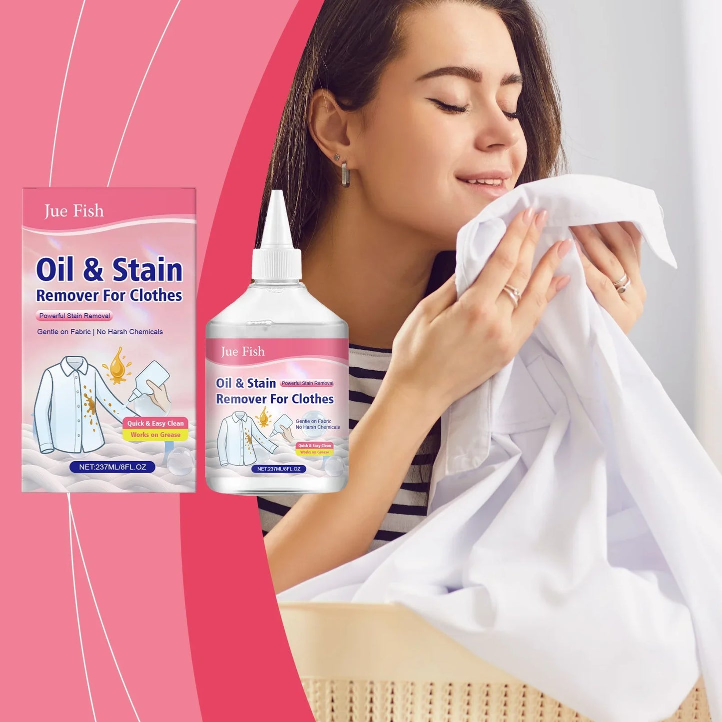 Jue-Fish Clothing Degreaser – Oil Stain Remover for Fabric